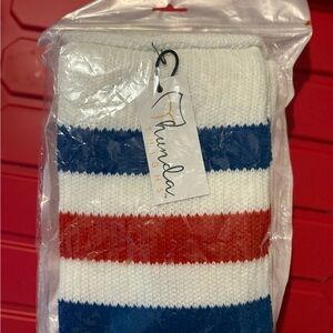 Women's Striped Intimate Socks - Red, Blue, White